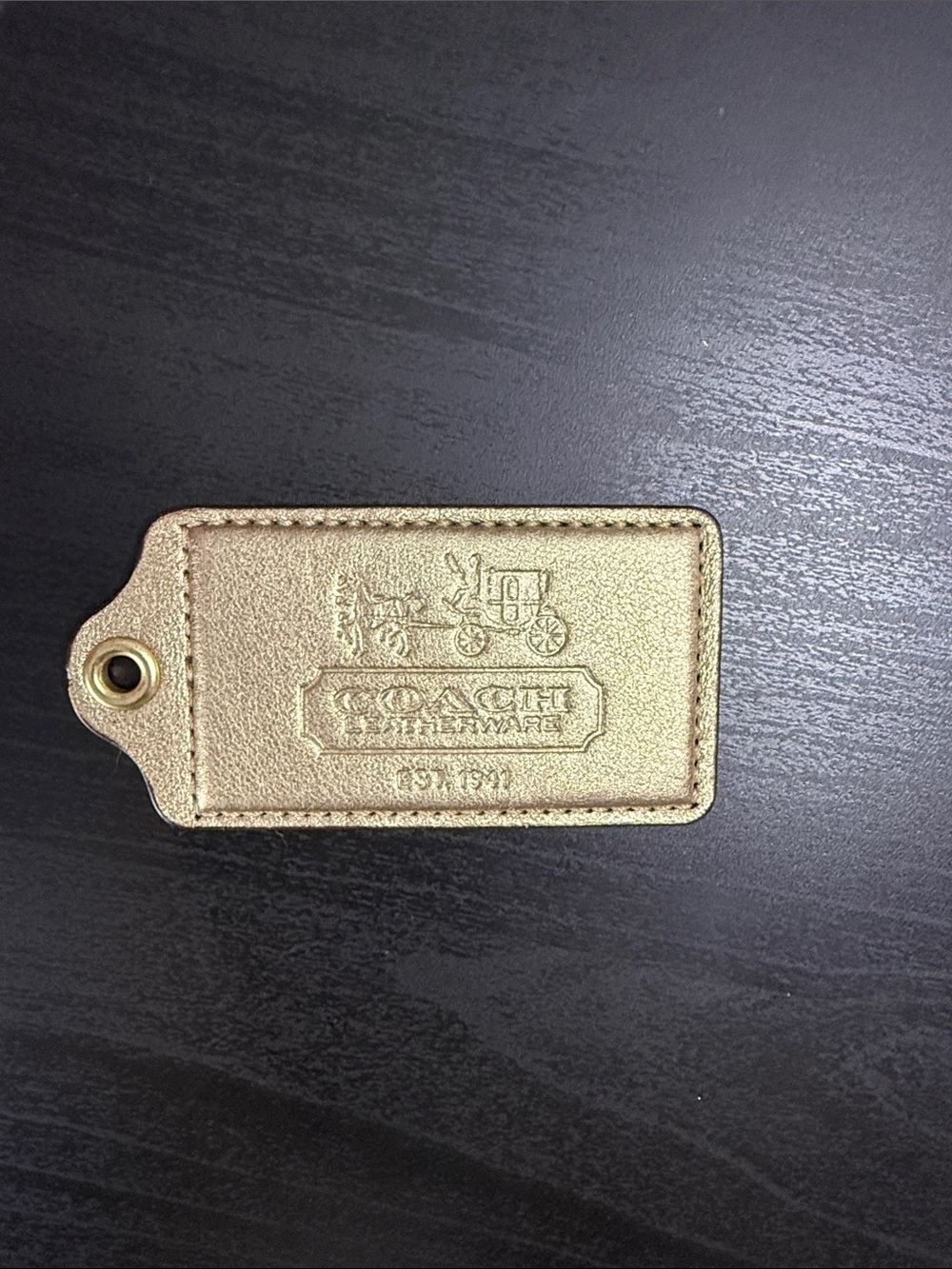 Coach XL Metallic Gold Leather Hangtag